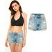 Women's Clothing Nightclub Tassels Showing Wide Legs, High Waist, Heavy Industry, Trendy Diamond Chain Denim Shorts For Women_ecoleips.com