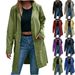 Women's Waterproof Hooded Trench Coat | Long Raincoat With Thickened PU Lining | Windproof Casual Outerwear ( S-XXXL)_ecoleips.com