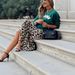 Women's Clothing Midi Skirt Leopard Print Elastic Waist A-Line Spring Autumn Regular Size Polyester_ecoleips.com