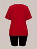 Summer Women's Casual And Fashionable Teddy Bear Graphic Printed Loose T-shirt Shorts Two-piece Sportswear Suitable For Daily Wear-146_ecoleips.com