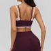 Women Thin Spaghetti Strap Sports Bra Contrast Binding Back Cross Padded Yoga Crop Cami Top Gym Running Workout Activewear Camisole_ecoleips.com