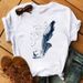 European And American Women's Casual Harajuku Style Letter, Feather, Floral, Butterfly Short-sleeve Top For Women_ecoleips.com