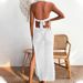 Women’s Clothing Summer New Beach Skirt Women's Solid Color Sexy Knitted Hollow Beach Bikini Swimsuit Cover Up Dress_ecoleips.com
