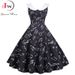 Summer Dress Women Sweet Peter Pan Collar Vintage Elegant Music Note Print Slim Sleeveless Party Dresses Robe_ecoleips.com