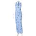 European And American Women's Clothing 2025 Summer New Fashion Printed Sexy Slim-Fit Vacation Style Backless Tie-Up_ecoleips.com