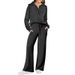 2025 Autumn Winter Fashion Casual Sports Zipper Long Sleeve Sweatshirt Wide Leg Pants Two-Piece Set For Women_ecoleips.com