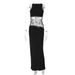 Women's Sexy Mid-Waist Long Dress European American Style Summer Fashion Hollow Backless Sleeveless Spliced Lace See through_ecoleips.com