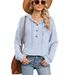 Women's Oversized Hooded Sweatshirt With Button Closure - Long Sleeve Pullover Hoodie In Solid Colors (Light Grey, Black, Light Blue, Maroon)_ecoleips.com