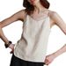Summer Linen Vest for Women Adjustable Shoulder Straps Small V Neck Minimalist Outfit Top New 2026_ecoleips.com