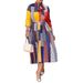 Women's Printed Midi Dress With Bow Collar And 3/4 Length Sleeves Casual Fashion Mid-Calf Polyester Skirt For All Seasons_ecoleips.com