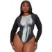 European And American Women's round Neck Long Sleeve Slim Fit Jumpsuit Abstract Human Body Print Sexy Cross Border Fashion_ecoleips.com