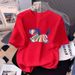 Summer New Style White Short Sleeve T-Shirt For Women Loose Fit Versatile Slimming Cartoon Print Youthful Top_ecoleips.com
