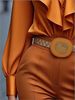Women's Clothing Elegant Commuter Women's Suit V Neck Long Sleeve Slim Fit Fashion Trouser Set European American Style_ecoleips.com