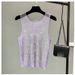 Women's Goddess Style Rhinestone Mesh Vest Sleeveless Top Hot Bling Bling Sparkling Hollow Out Design For Special Occasions_ecoleips.com