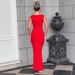 Foreign Trade European And American Style Women's Summer 2025 New Sexy Square Neck Slimming Solid Color Long Dress_ecoleips.com