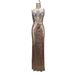 Women's Clothing Design Fashion Sequin Mesh Diamond Inlaid Slim Fit Hip Hugging Evening Dress_ecoleips.com