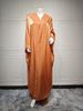 Women's Clothing Women's Solid Color Cardigan Robe Middle East Dubai Style Muslim Fashion Modest Abaya Dress_ecoleips.com