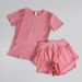 Yoga Sports Suit For Women Running Quick Drying Mesh Breathable Anti Exposure Pocket High Waist Shorts Fitness Short Sleeves_ecoleips.com