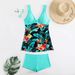 Verve 2025 New Two-Piece Bikini Swimsuit For Women Printed Sexy Conservative Plus Size Swimwear_ecoleips.com