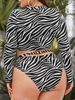 2026 Large Plus Size Swimsuit Women Long Sleeves High Waist Swimwear Female Beach Wear Bathers Bathing Swimming Swim Suit_ecoleips.com
