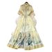 Women's French Style Heavy Duty Collared Dress Summer Long Sleeved Fitted Waist A-Line Skirt Maxi Elegant Gentle Vacation Dress_ecoleips.com