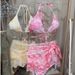 Women's Three Piece Swimsuit Bikini Set With Skirt Slimming Beach Vacation Swimwear For Small Breasts Sexy Style Polyester_ecoleips.com