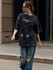 Women's Clothing Retro Old Washed High Street Cotton Short Sleeved T Shirt Fashionable Loose Simple Top_ecoleips.com