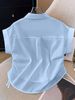 Vintage-Inspired Short Sleeve Polo Shirt - Japanese Minimalist Design With Embroidered Detail, Retro Casual Top For Men & Women_ecoleips.com