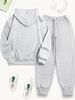 Women's Autumn And Winter Fashion Casual Faith Print Thickened Fleece Warm Hooded Sweatshirt+sports Pants Set-809_ecoleips.com