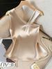 Women's Elegant Fashionable Sleeveless Top Asymmetrical Knit Satin Solid Color Summer New Versatile Commuting Top_ecoleips.com