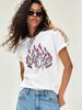 Women Y2K Pink Flame New Life Letter Graphic T-Shirt Distressed Retro Crew Neck Short Sleeve Casual White Street Tee_ecoleips.com