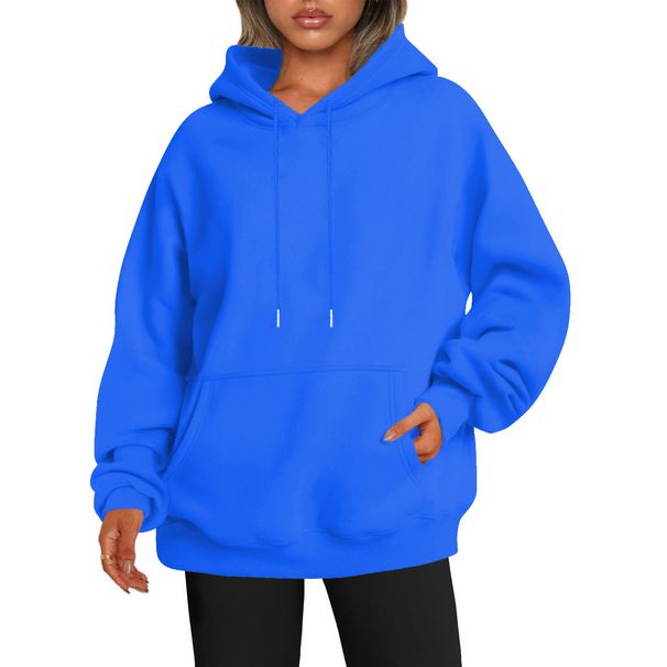 Women's Solid Color Hooded Long Sleeve Sweatshirt Loose Fitting Top For Spring And Autumn Hot Selling_ecoleips.com