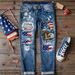 Winter Denim Ripped Jeans For Women Printed In Available_ecoleips.com