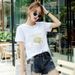heavy-duty Gold-embossed Hat, New Summer Korean-style Women's Short-sleeve T-shirt, Spring-summer Trendy_ecoleips.com