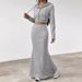 Women's Clothing Long Sleeved Hooded Zipper Sweatshirt With Hip Wrapped Long Skirt Suit Casual Women's Clothing_ecoleips.com