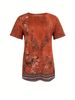 Women's Tee - Vintage Floral Lace Pattern Graphic, Elegant Retro Print Design For Casual Daily Wear_ecoleips.com