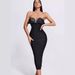 Sexy Black Bandage Dress With Rhinestone & Sequins, Deep V Neckline, High Waist, Bodycon Party Dress For Women, S/M/L_ecoleips.com