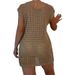 Sexy Hollow Knit Beach Cover-Up Blouse - Solid Color Sunscreen Dress With Bikini, European & American Summer Style_ecoleips.com