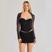 2025 Cross-Border Hot Girl Solid Color Sheer Thin Mesh Flutter Sleeve Shawl Outerwear Stylish Top_ecoleips.com
