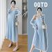 Wear 101.25kg Piece Set Pleated Strap Maternity Dress_ecoleips.com