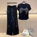 Women's Clothing Fashionable And Stylish Age Reducing And Slimming Short Sleeved Wide Leg Pants, Two Piece Suit_ecoleips.com