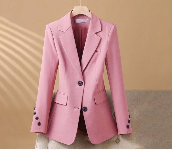Trendy Oversized Blazer For Women – Korean-Inspired Thickened Casual Suit Jacket (Black/Pink/Green, Sizes S-4XL)_ecoleips.com