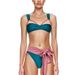Aria Basics Fashionable Color-blocking Cross-strap Bikini With Pink Waist Accessory, Sexy Two-piece Swimsuit, European And American_ecoleips.com