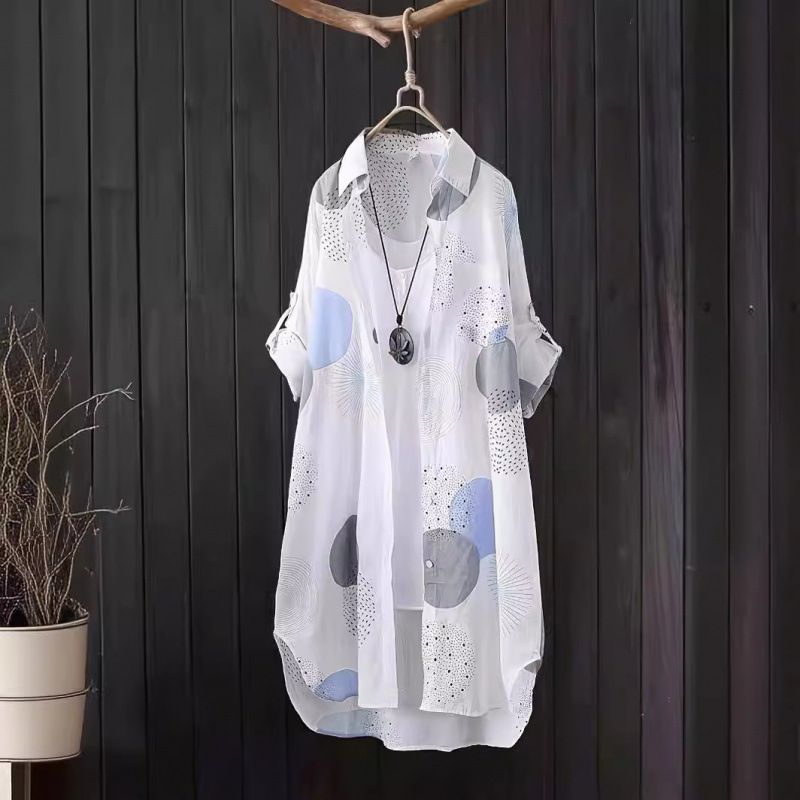 Women's Long-Sleeved Printed Chiffon Sun-Protective Shirt With Summer-Friendly Loose Fit, Versatile Cardigan Style, Perf_ecoleips.com
