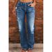 Women’s Flared Bootcut Jeans – Vintage Washed Denim Pants For A Slimming Silhouette (Light Blue, Dark Blue, Black, Gray, S-5XL)_ecoleips.com
