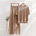 Trendy 3D Print Knit Two-Piece Set - Loose Fit Sleeveless Top & Split Hem Pants | Streetwear Outfit | Spring Collection_ecoleips.com