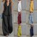 2026 Summer New Casual Fashion Style Solid Color Sleeveless V-neck Set_ecoleips.com