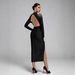 Spring High Neck Slim Fit Dress For Women With Draped Rhinestone Tassels And Sparkling High Slit European And American Style Cocktail Dress_ecoleips.com