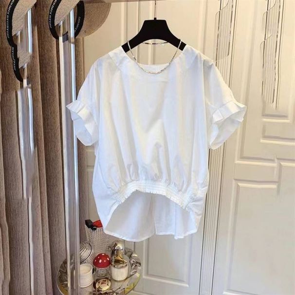 Women's Clothing Short Sleeved Shirt Design Niche Unique Special Top Half Sleeved T Shirt_ecoleips.com