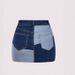 Women's Slimming Color Blocked Denim Mini Skirt High Waist A-Line Summer Skirt Elegant Fashion England Style_ecoleips.com